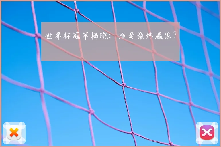 世界杯冠军揭晓:谁是最终赢家?